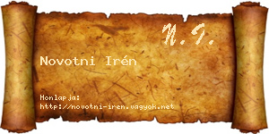 Novotni Irén névjegykártya